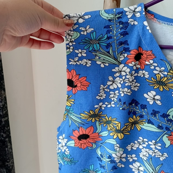 💚 Blue Floral Jersey Top - Picture 8 of 14